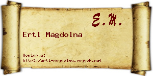 Ertl Magdolna névjegykártya